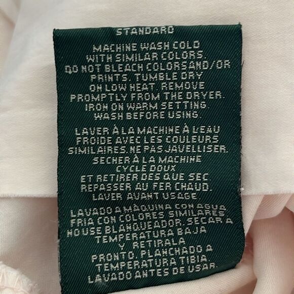 Lauren Ralph Lauren Light Pink Upcycled Cotton Pillowcases Custom Embroidery - Picture 9 of 9